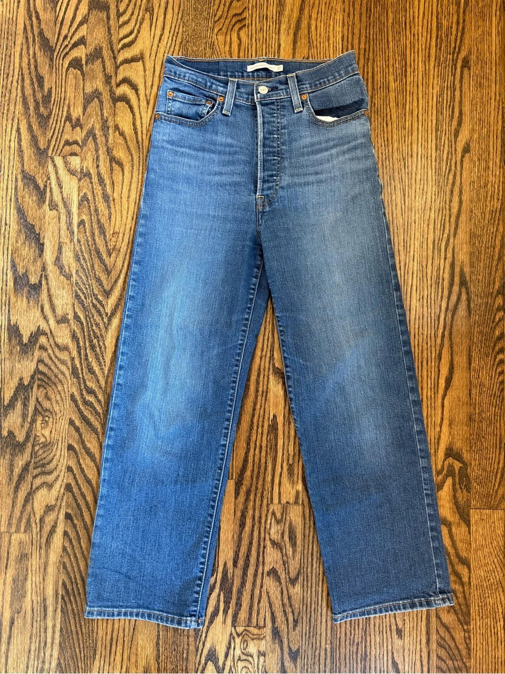 Levi’s Ribcage Straight Ankle Jeans W27 L27 High Rise Button Fly